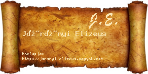 Járányi Elizeus névjegykártya